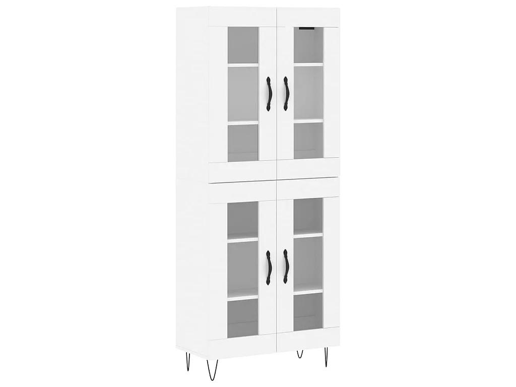 Buffet haut Blanc 69,5x34x180 cm Bois d'ingénierie QWE43947
