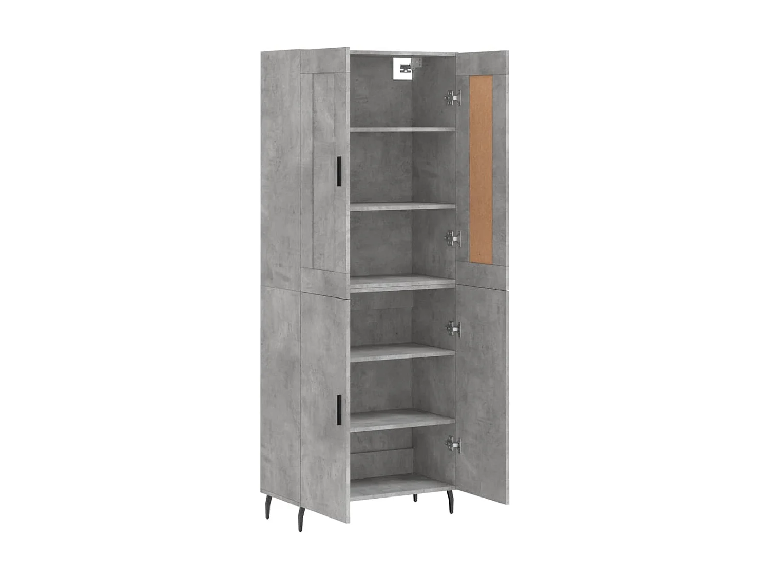 Buffet haut Gris béton 69,5x34x180 cm Bois d'ingénierie QWE54732