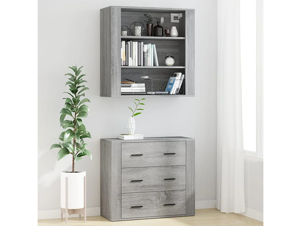 Highboard,Kommode Grau Sonoma Holzwerkstoff -gkd712662