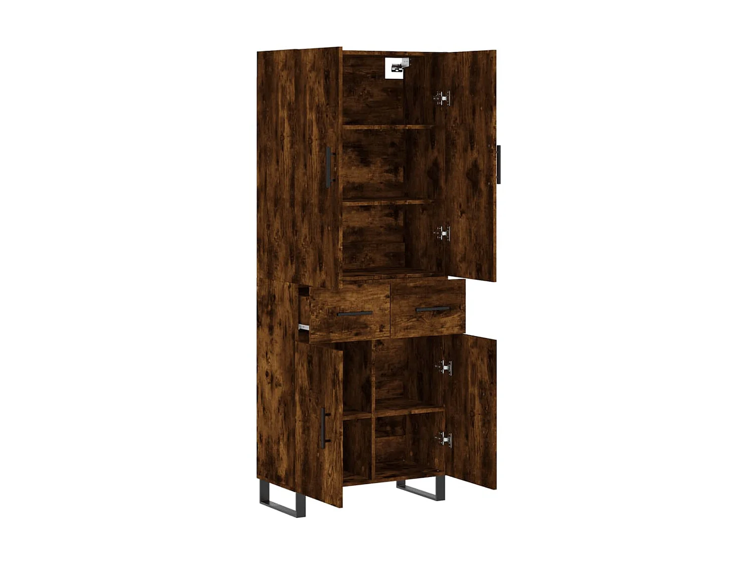 Buffet haut Chêne fumé 69,5x34x180 cm Bois d'ingénierie QWE59222