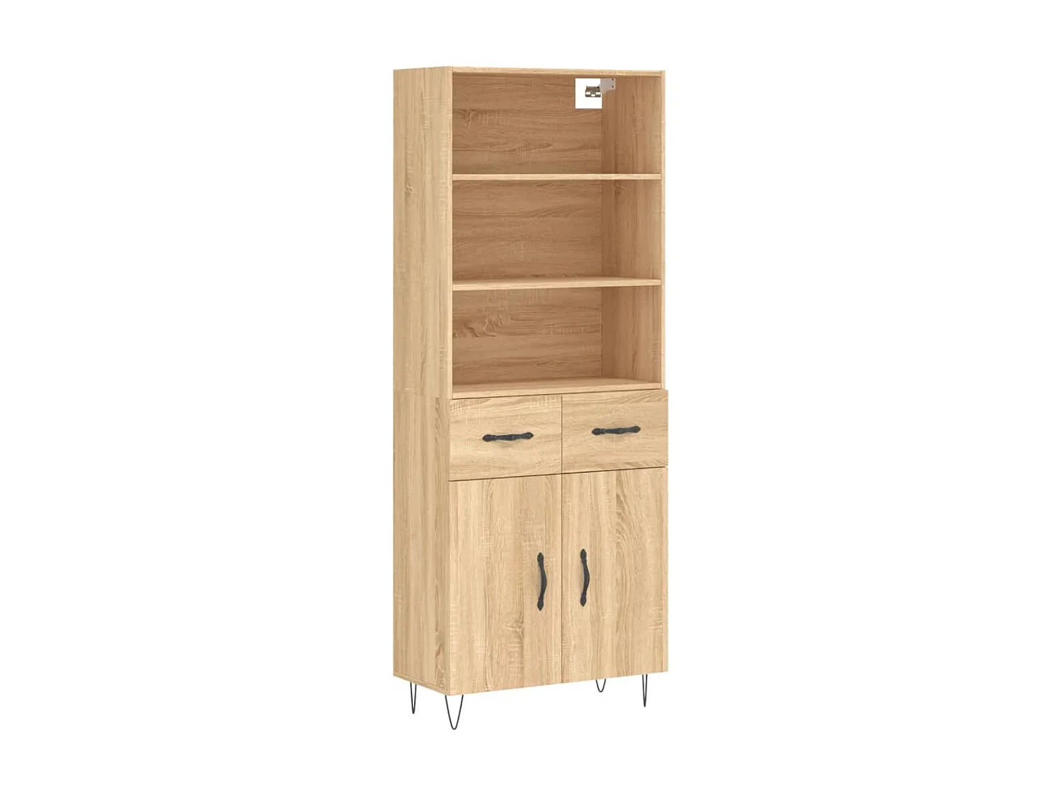 Buffet haut Chêne sonoma 69,5x34x180 cm Bois d'ingénierie QWE14088