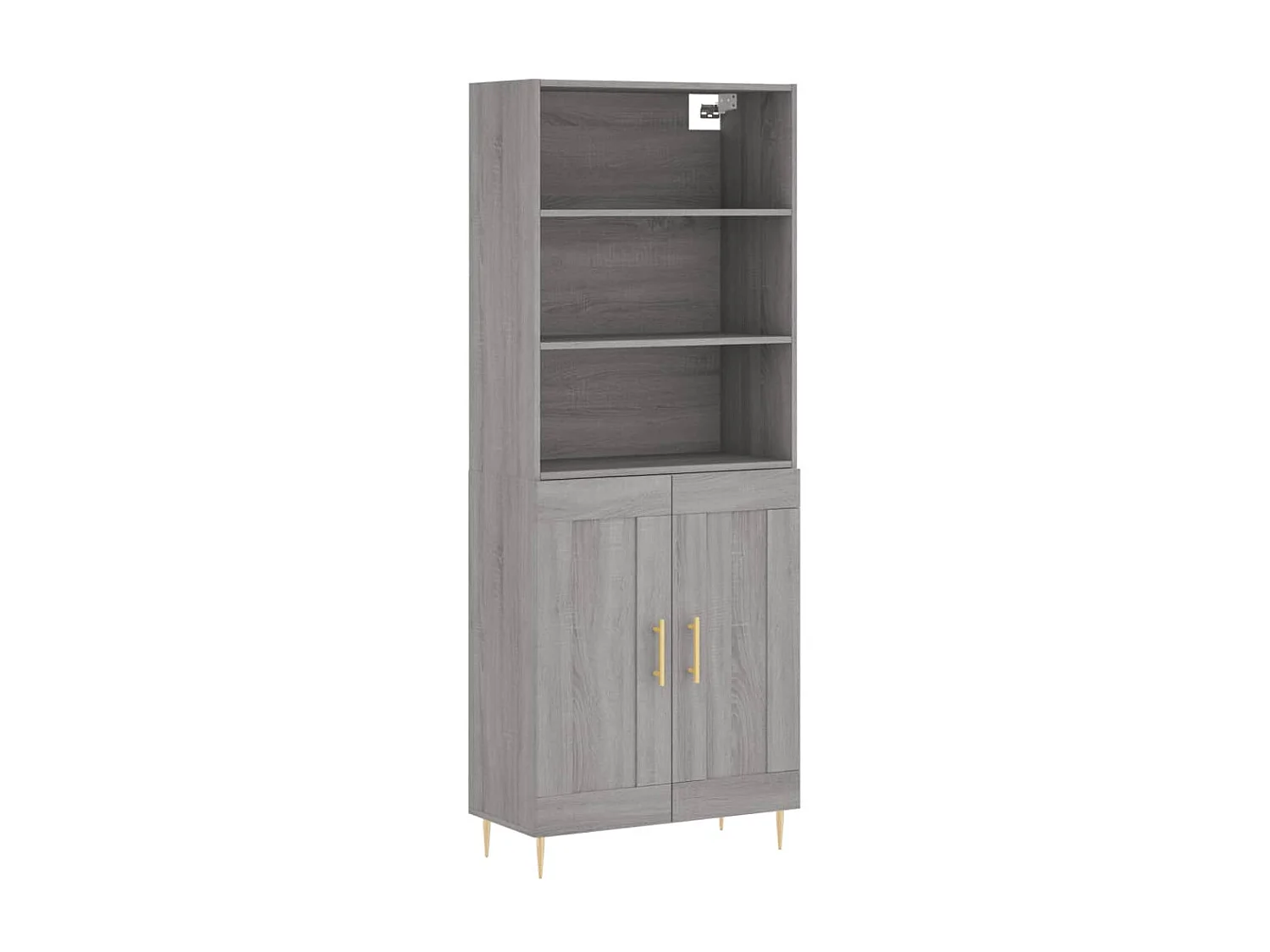 Buffet haut Sonoma gris 69,5x34x180 cm Bois d'ingénierie QWE39221