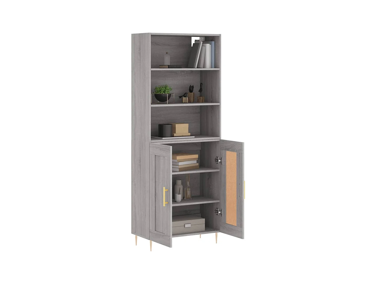 Highboard,Kommode Grau Sonoma 69,5x34x180 cm Holzwerkstoff -gkd111222