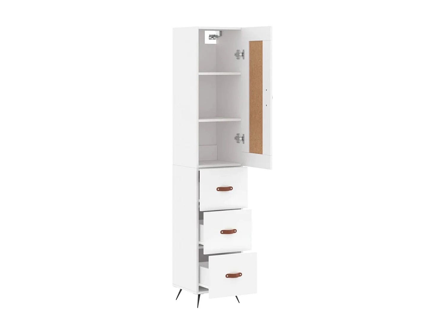 Highboard,Kommode Weiß 34,5x34x180 cm Holzwerkstoff -gkd662934