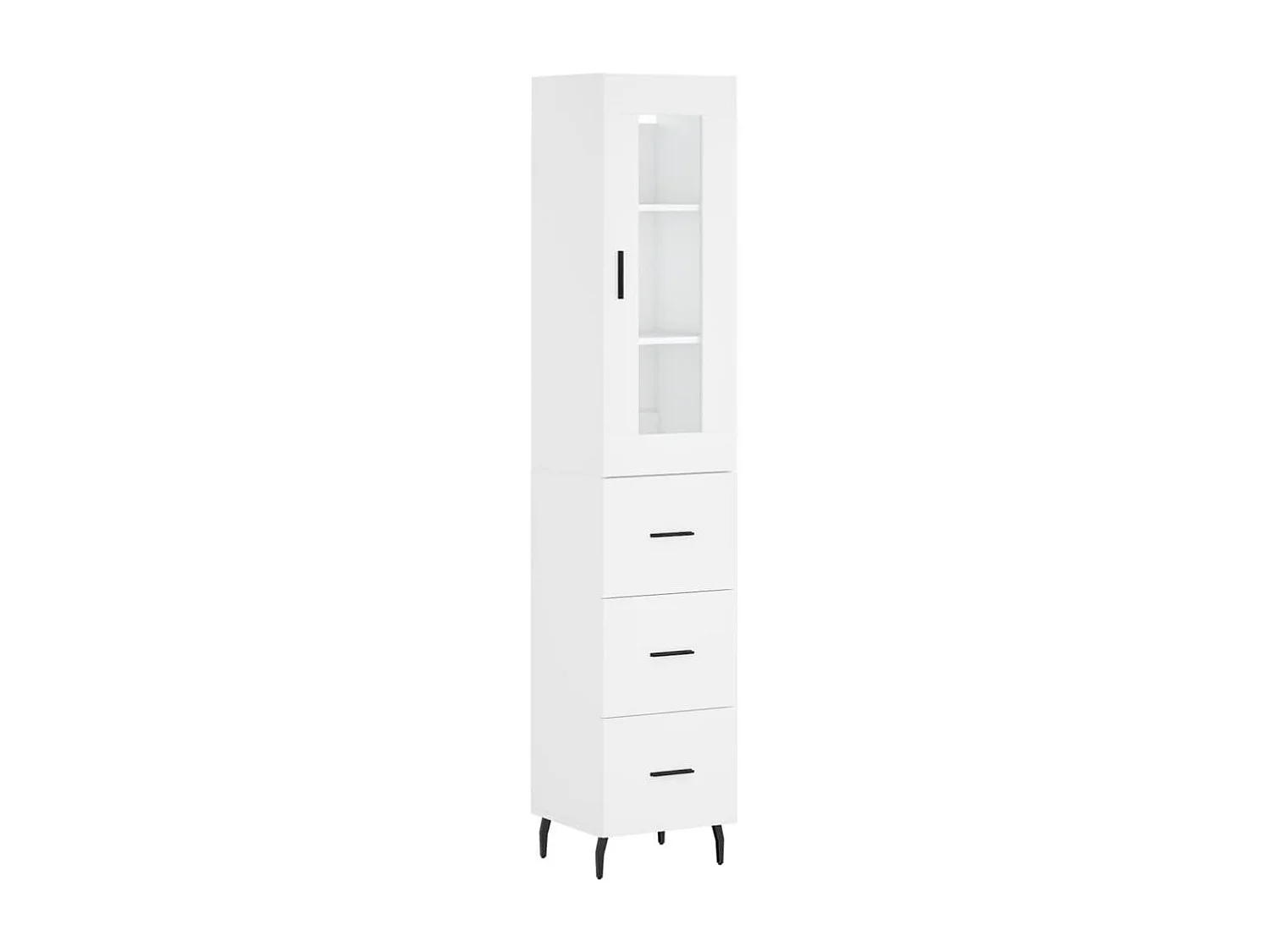 Highboard,Kommode Weiß 34,5x34x180 cm Holzwerkstoff -gkd793296