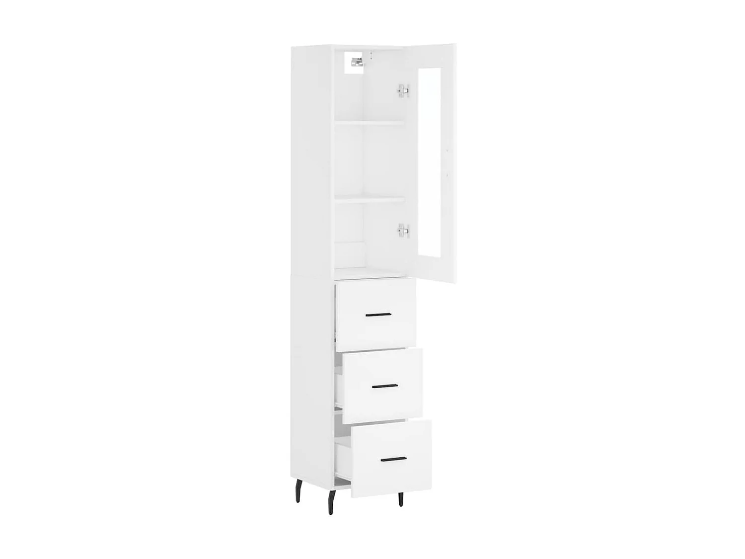 Highboard,Kommode Weiß 34,5x34x180 cm Holzwerkstoff -gkd793296