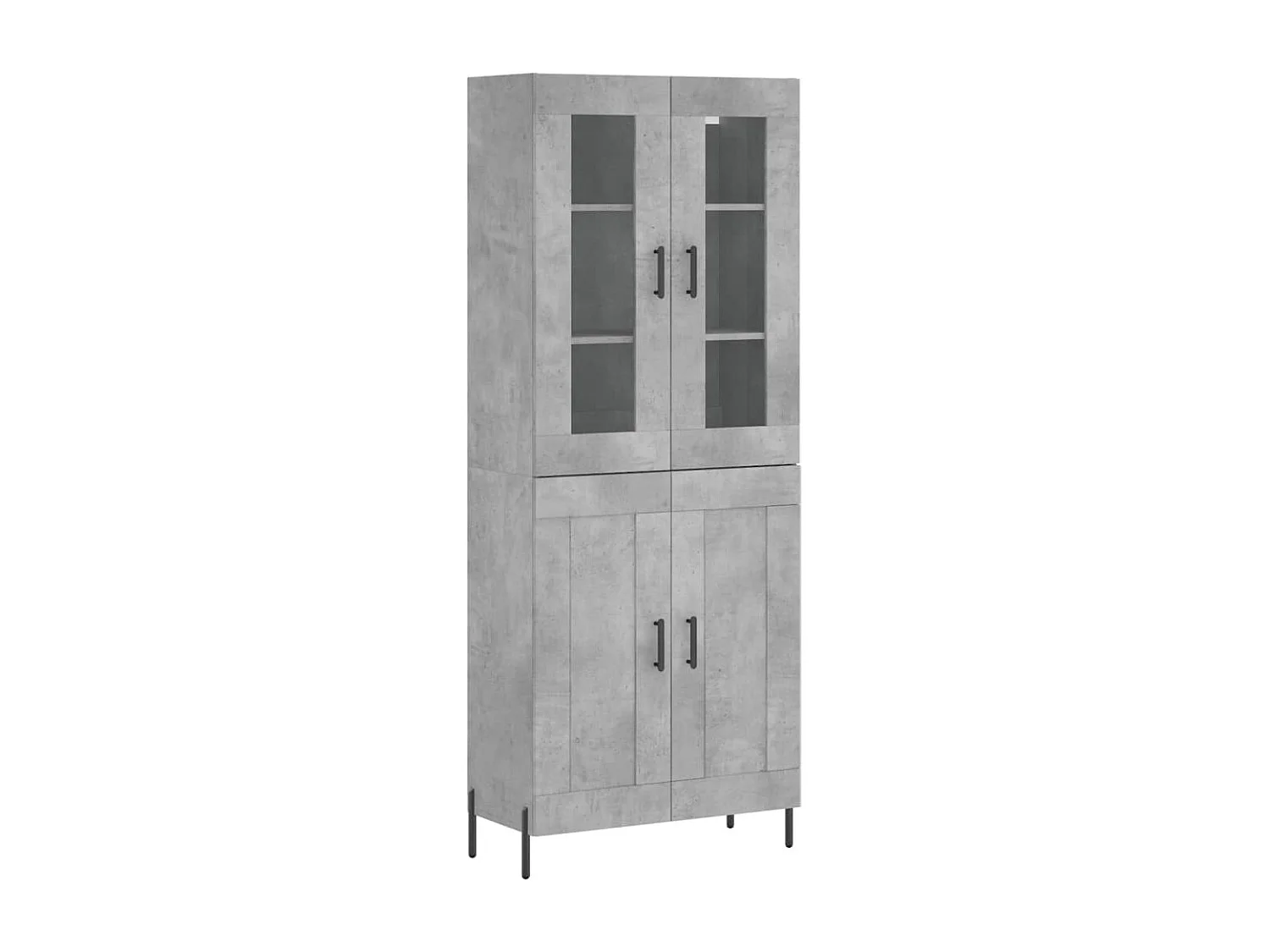 Buffet haut Gris béton 69,5x34x180 cm Bois d'ingénierie QWE27358