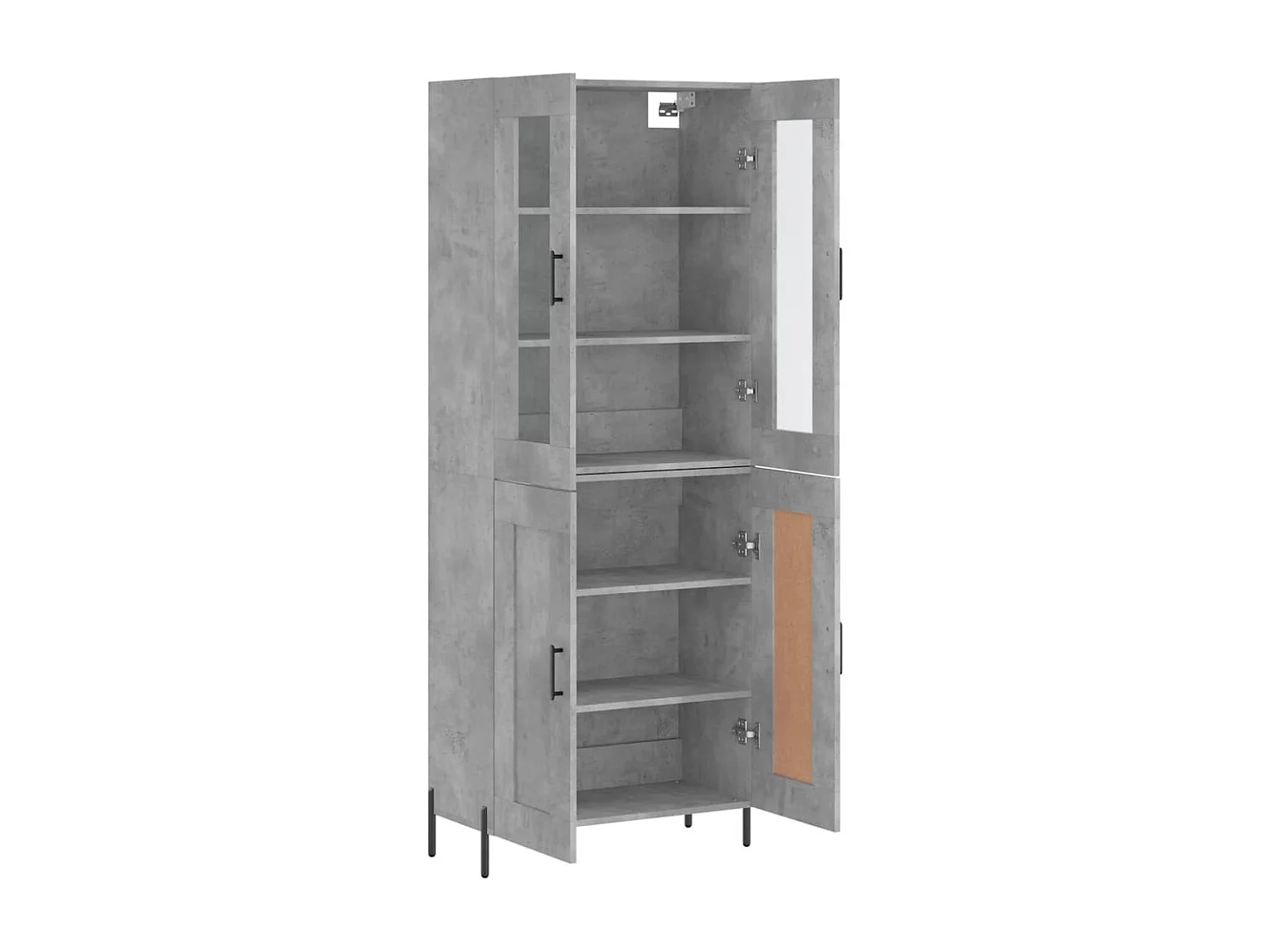 Buffet haut Gris béton 69,5x34x180 cm Bois d'ingénierie QWE27358