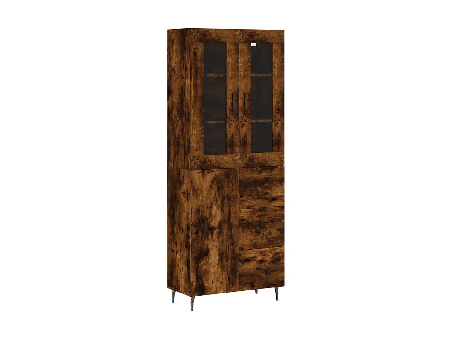 Buffet haut Chêne fumé 69,5x34x180 cm Bois d'ingénierie QWE39677