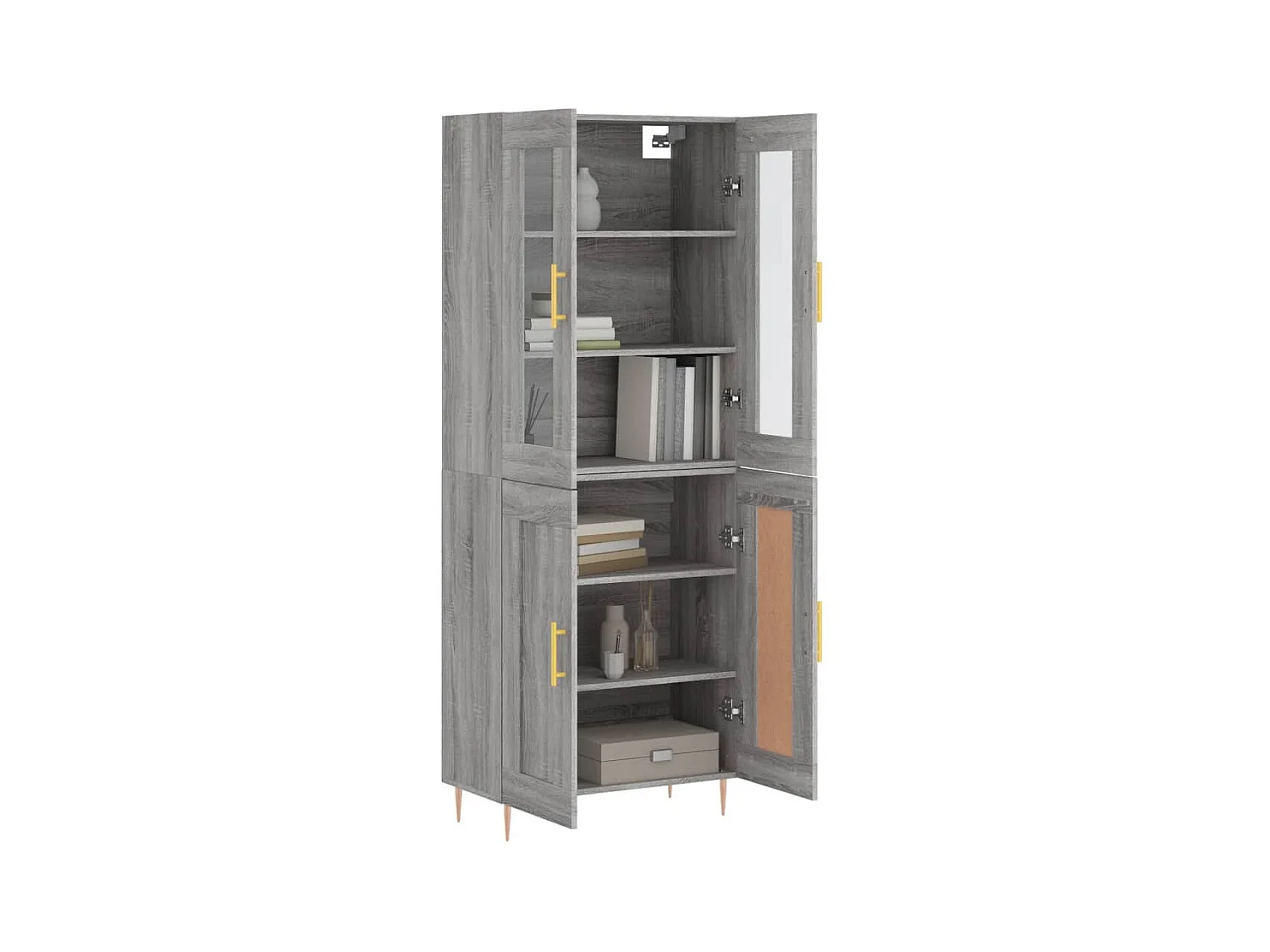Highboard,Kommode Grau Sonoma 69,5x34x180 cm Holzwerkstoff -gkd526697