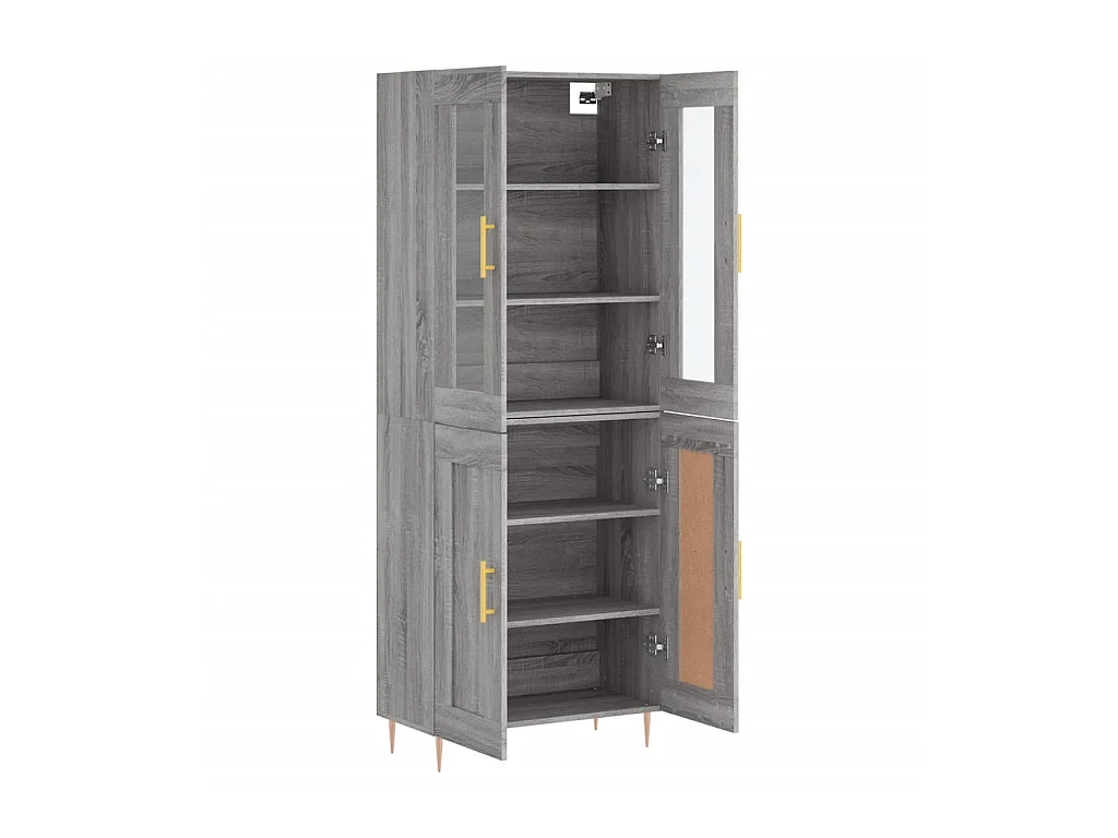 Highboard,Kommode Grau Sonoma 69,5x34x180 cm Holzwerkstoff -gkd526697
