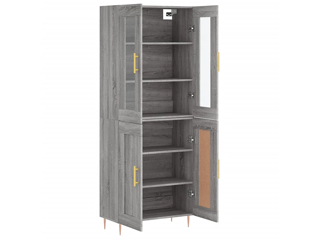 Highboard,Kommode Grau Sonoma 69,5x34x180 cm Holzwerkstoff -gkd526697