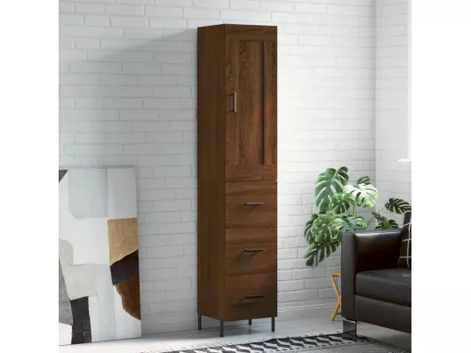 Kauf Unique Highboard,Kommode Braun Eichen-Optik 34,5x34x180 cm Holzwerkstoff -gkd157086