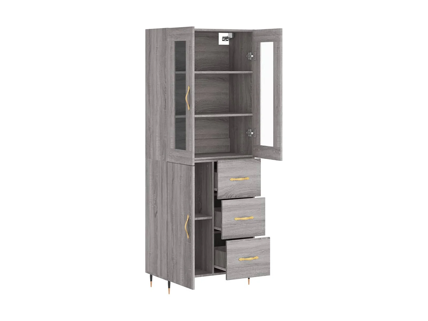 Buffet haut Sonoma gris 69,5x34x180 cm Bois d'ingénierie QWE24646