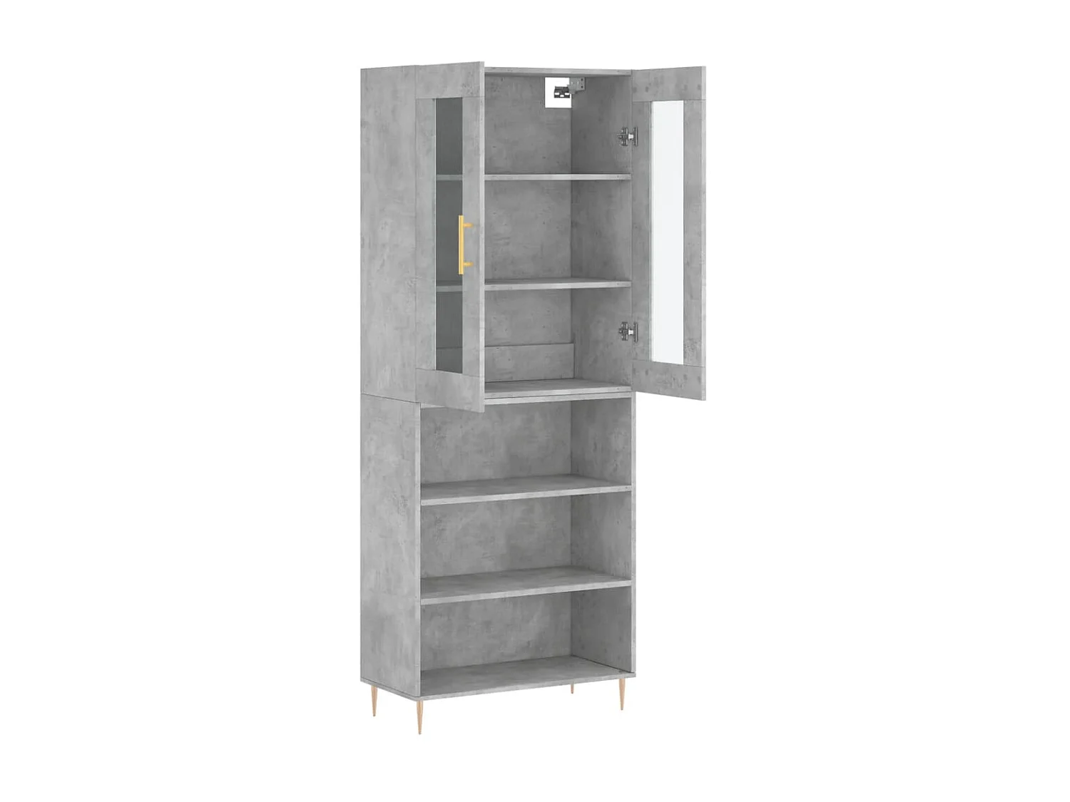 Buffet haut Gris béton 69,5x34x180 cm Bois d'ingénierie QWE48933