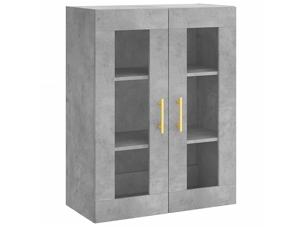 Buffet haut Gris béton 69,5x34x180 cm Bois d'ingénierie QWE48933