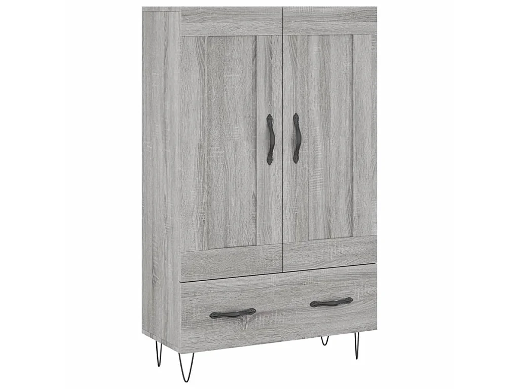 Buffet haut sonoma gris 69,5x31x115 cm bois d'ingénierie QWE56069