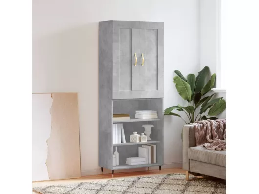 Kauf Unique Highboard,Kommode Betongrau 69,5x34x180 cm Holzwerkstoff -gkd262356