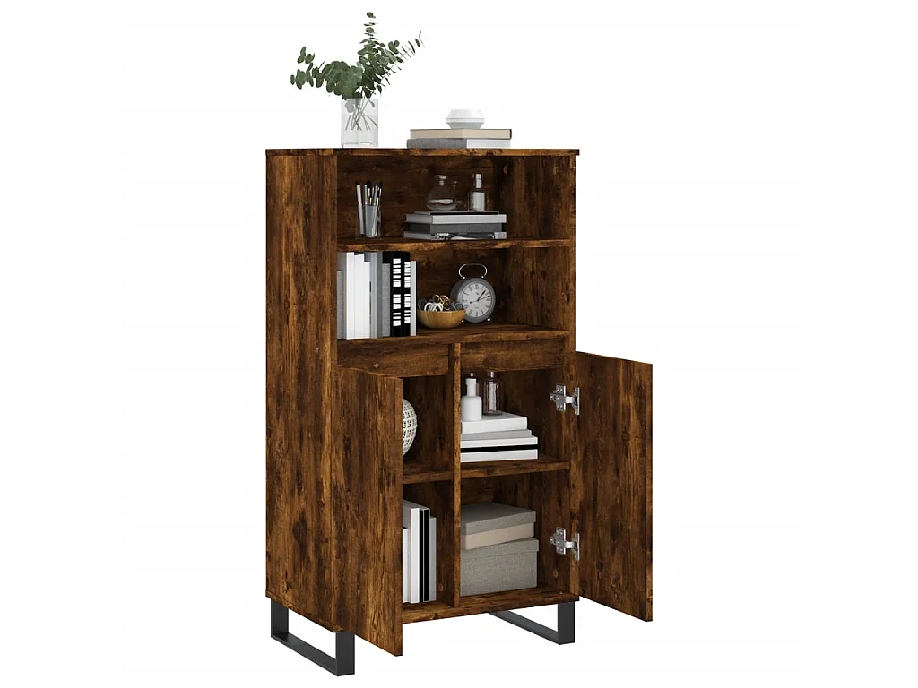 Highboard,Kommode Räuchereiche 60x36x110 cm Holzwerkstoff -gkd860860