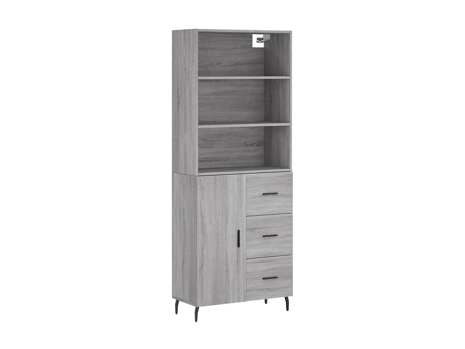 Highboard,Kommode Grau Sonoma 69,5x34x180 cm Holzwerkstoff -gkd54185
