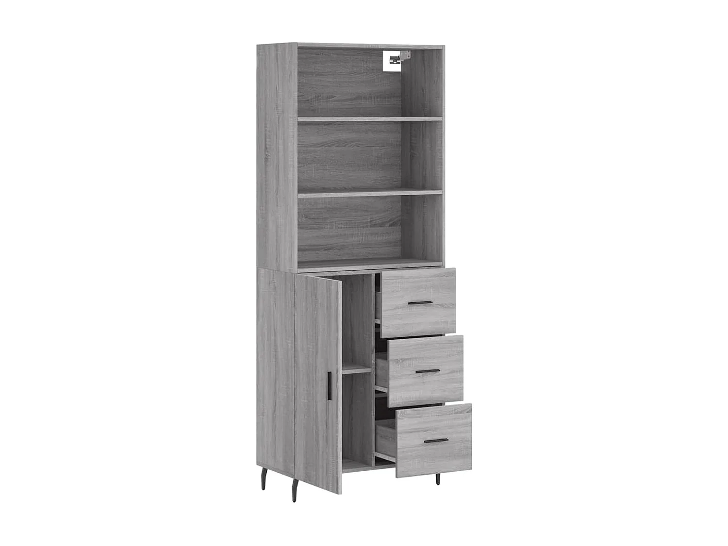 Highboard,Kommode Grau Sonoma 69,5x34x180 cm Holzwerkstoff -gkd54185