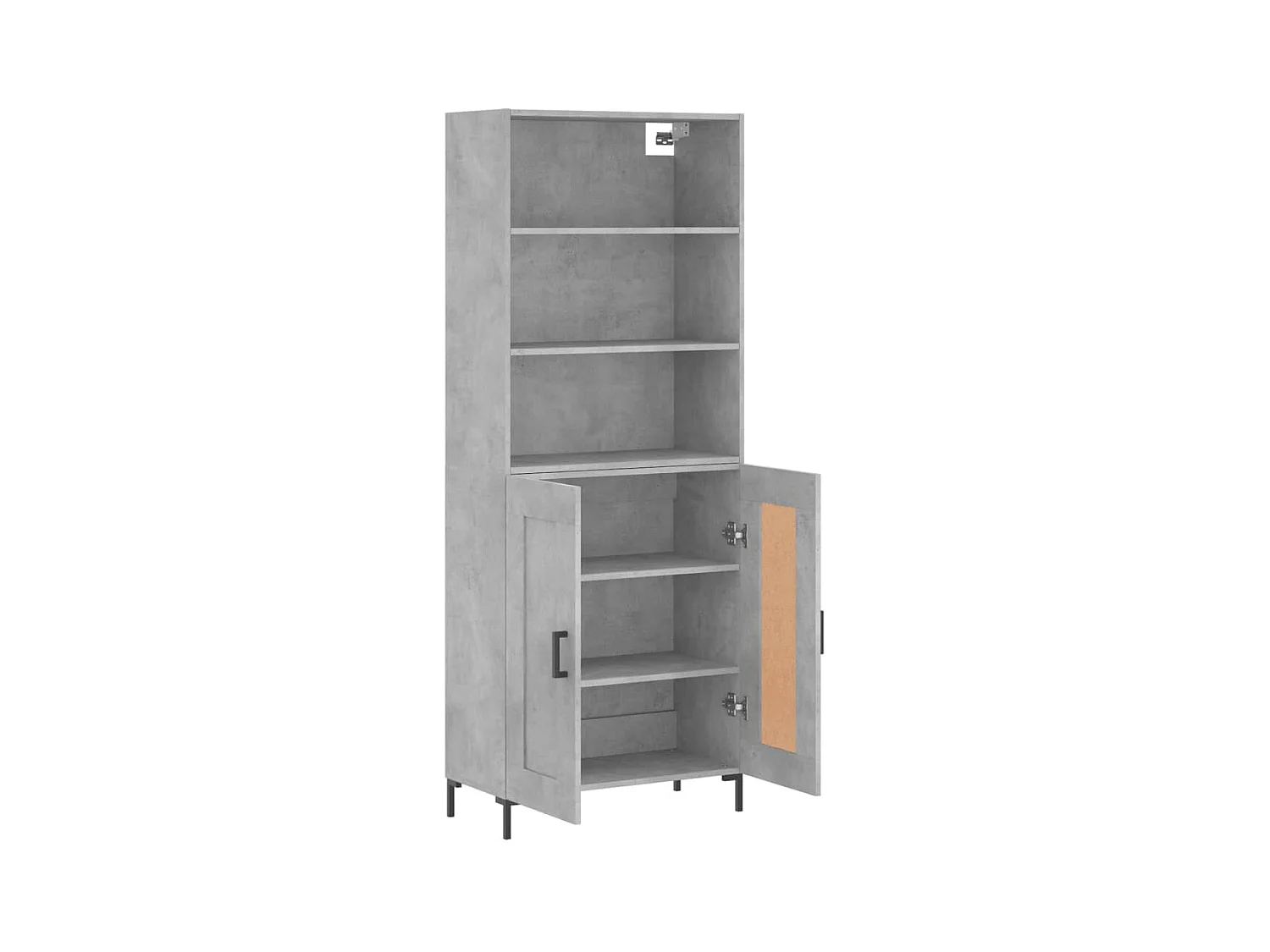 Highboard,Kommode Betongrau 69,5x34x180 cm Holzwerkstoff -gkd170528