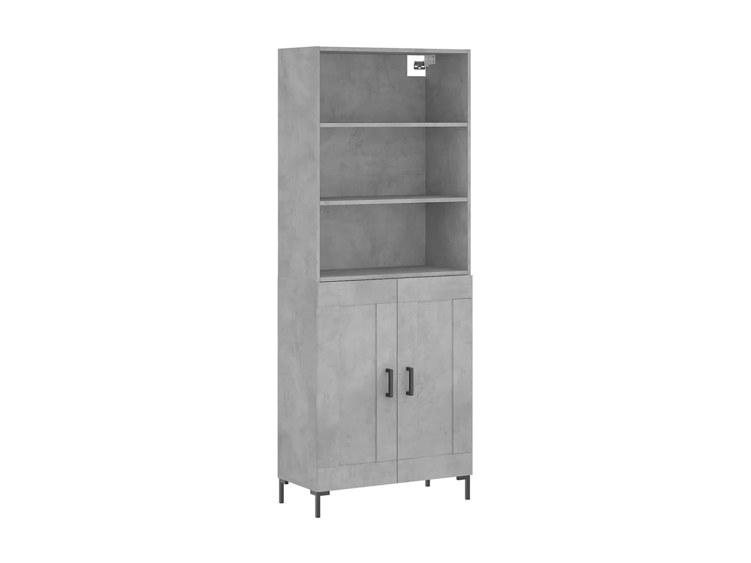 Buffet haut Gris béton 69,5x34x180 cm Bois d'ingénierie QWE63798