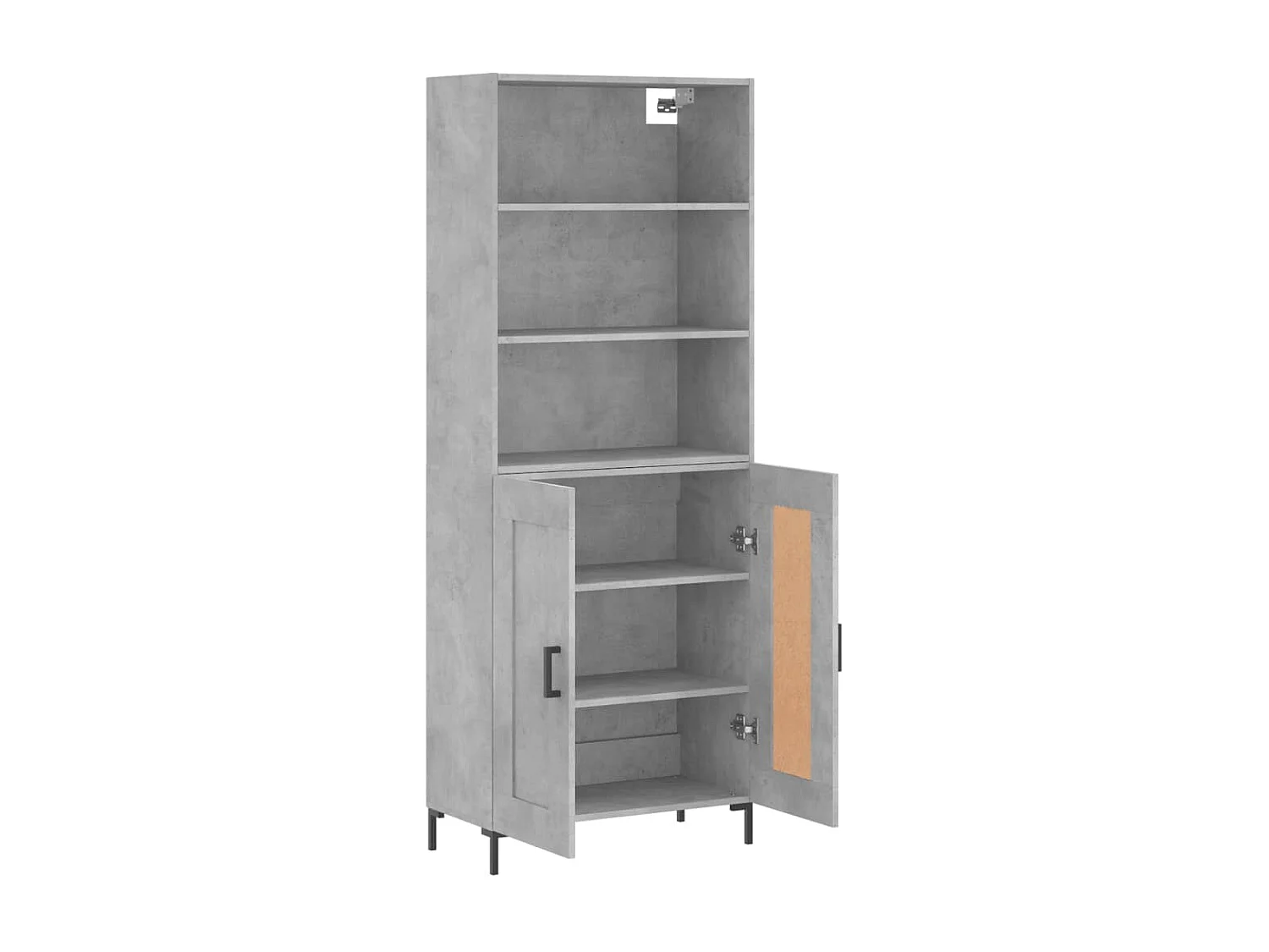 Buffet haut Gris béton 69,5x34x180 cm Bois d'ingénierie QWE63798