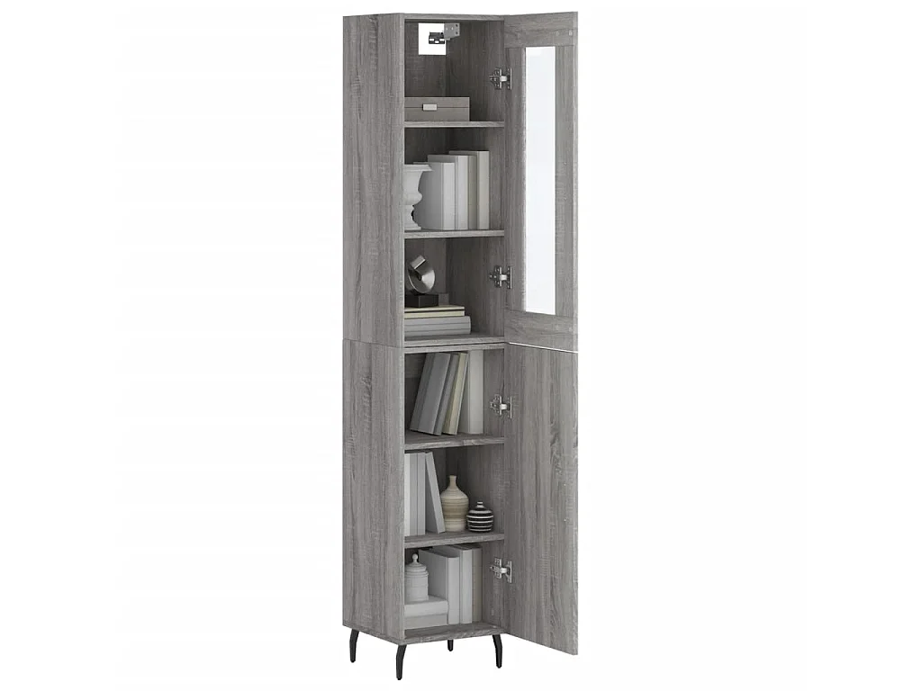 Buffet haut Sonoma gris 34,5x34x180 cm Bois d'ingénierie QWE15027