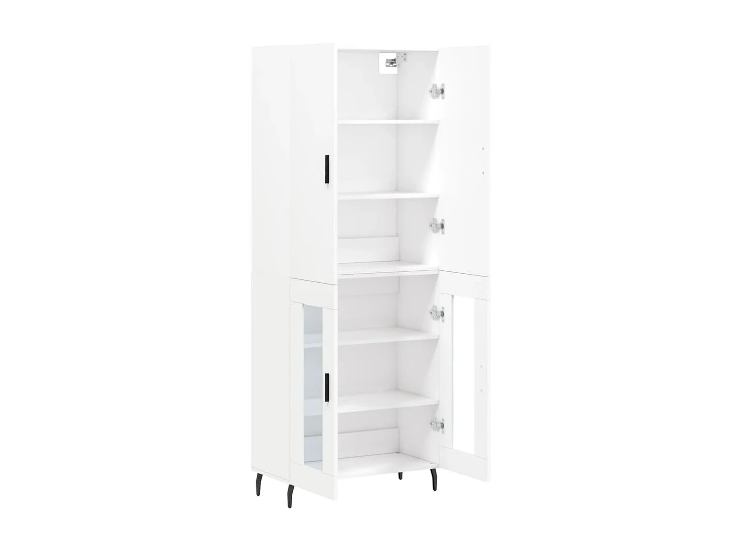 Highboard,Kommode Weiß 69,5x34x180 cm Holzwerkstoff -gkd563211