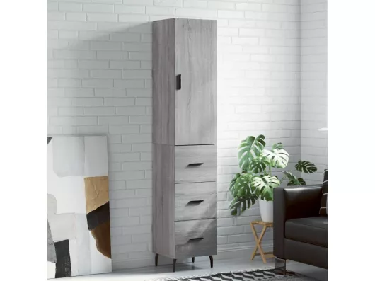 Kauf Unique Highboard,Kommode Grau Sonoma 34,5x34x180 cm Holzwerkstoff -gkd920404