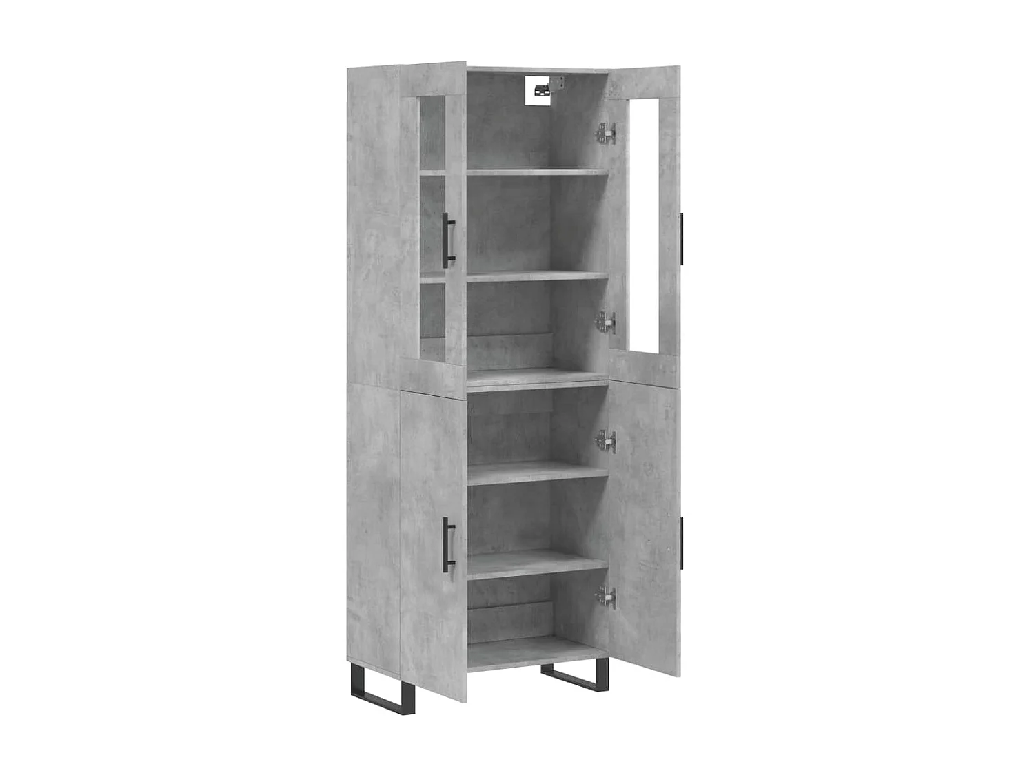 Hoge kast 69,5x34x180 cm bewerkt hout betongrijs NL420391