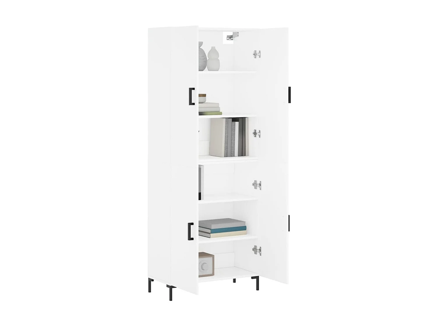 Aparador alto madera contrachapada blanco 69,5x34x180 cm ES15803