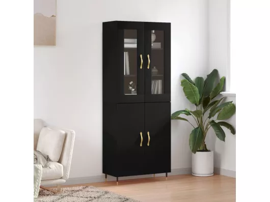 Kauf Unique Highboard,Kommode Schwarz 69,5x34x180 cm Holzwerkstoff -gkd54501