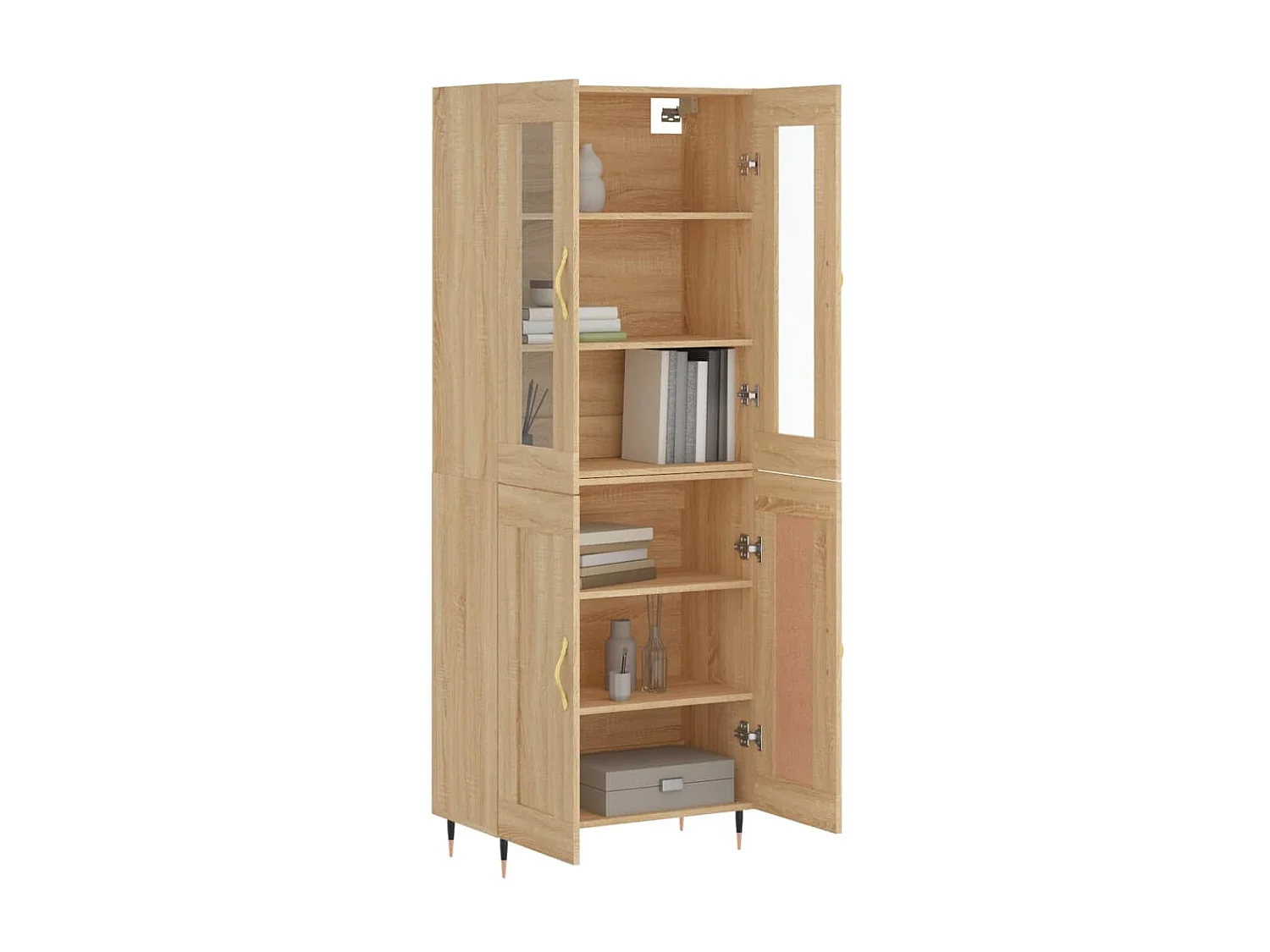 Highboard,Kommode Sonoma-Eiche 69,5x34x180 cm Holzwerkstoff -gkd153228