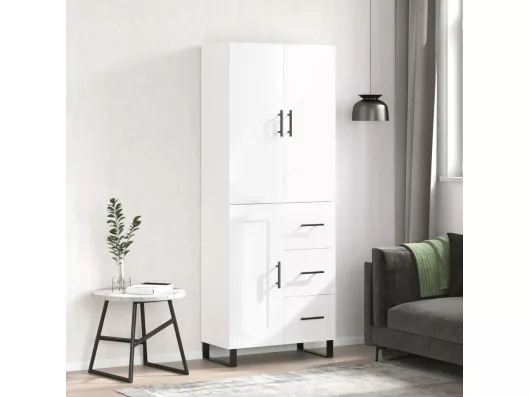 Kauf Unique Highboard,Kommode Hochglanz-Weiß 69,5x34x180 cm Holzwerkstoff -gkd921405