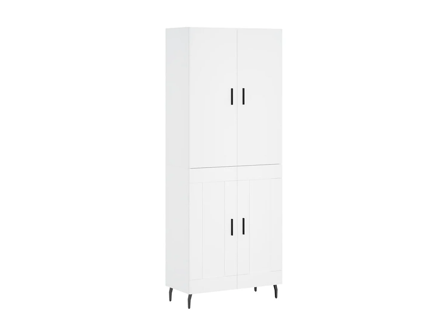 Hoge kast 69,5x34x180 cm bewerkt hout wit NL179128