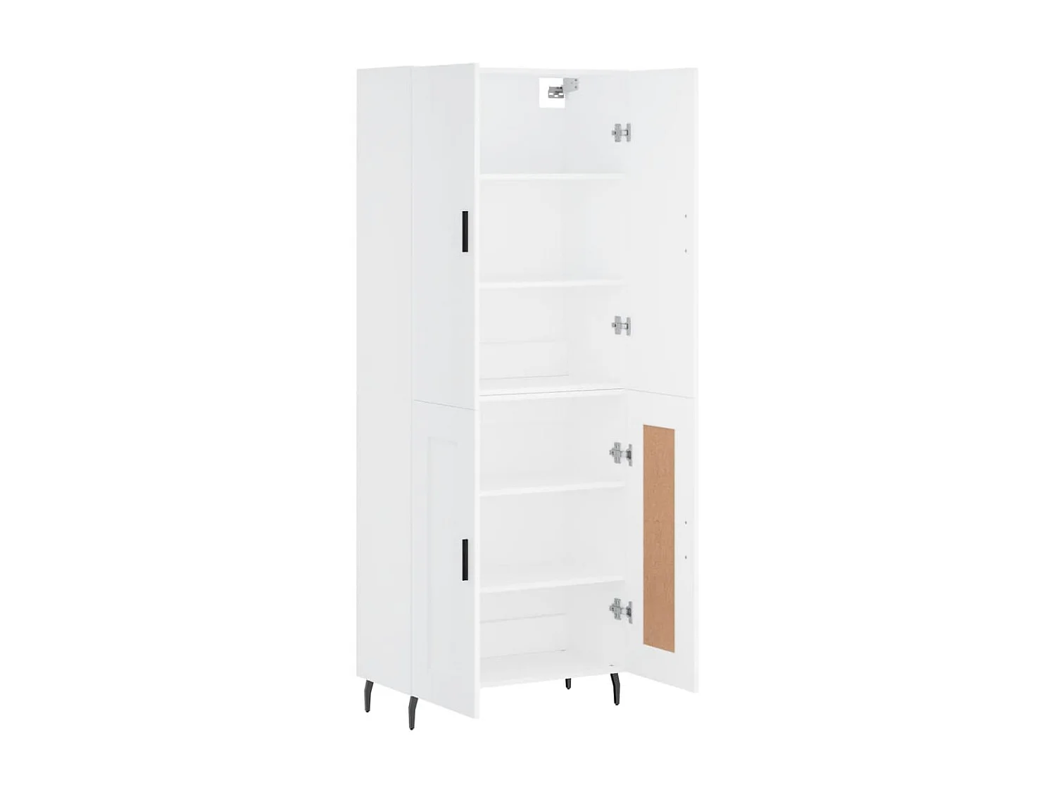 Hoge kast 69,5x34x180 cm bewerkt hout wit NL179128