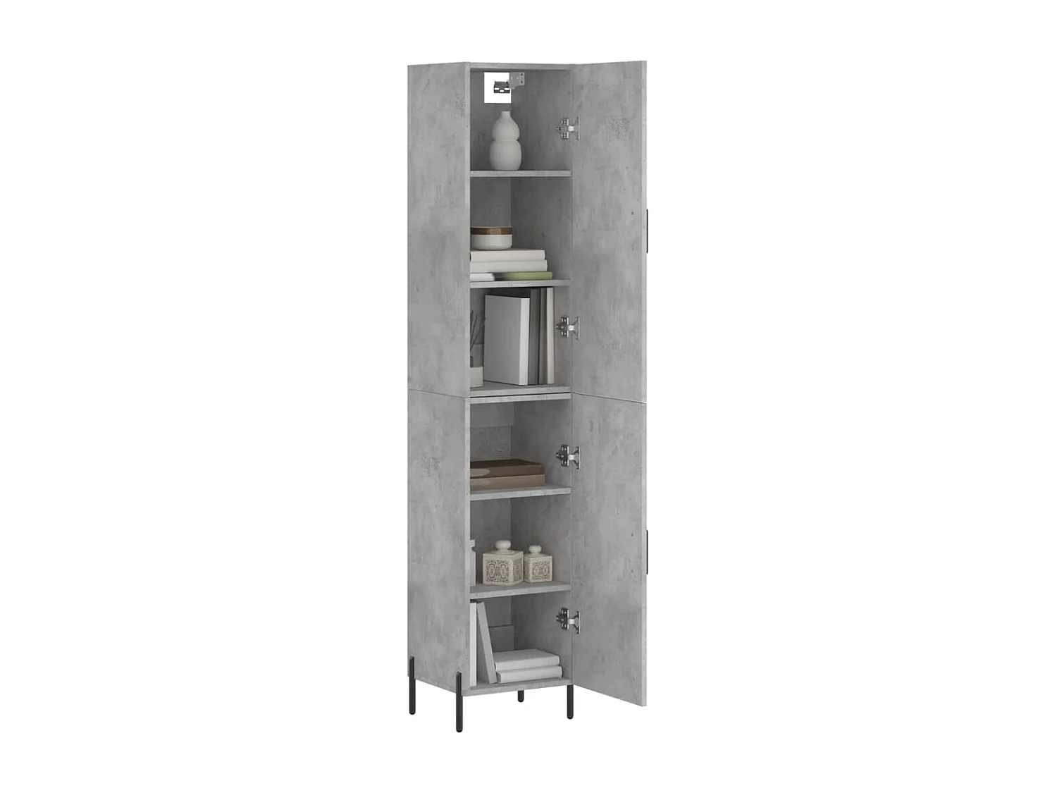 Buffet haut Gris béton 34,5x34x180 cm Bois d'ingénierie QWE42351
