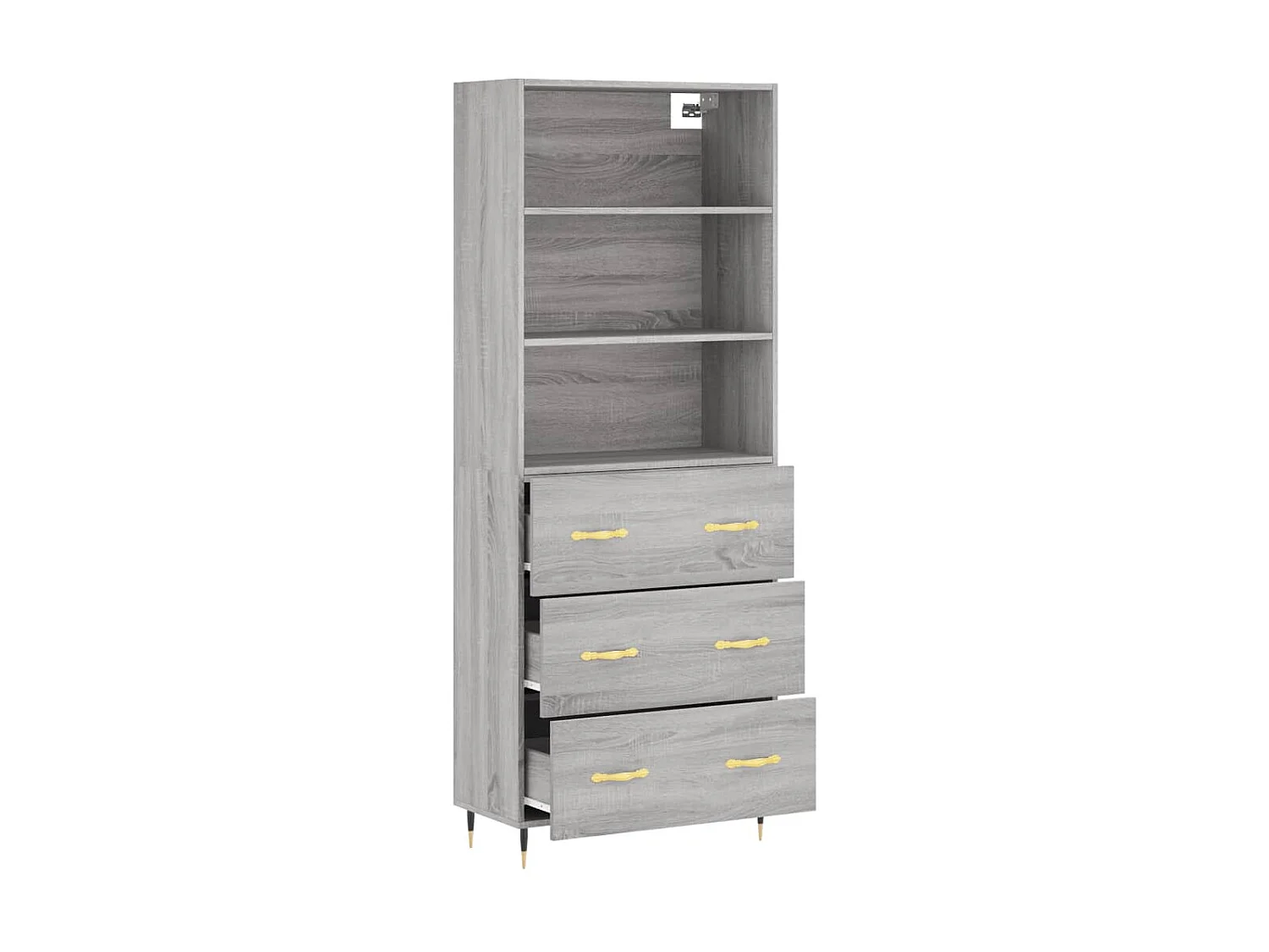 Buffet haut Sonoma gris 69,5x34x180 cm Bois d'ingénierie QWE73520