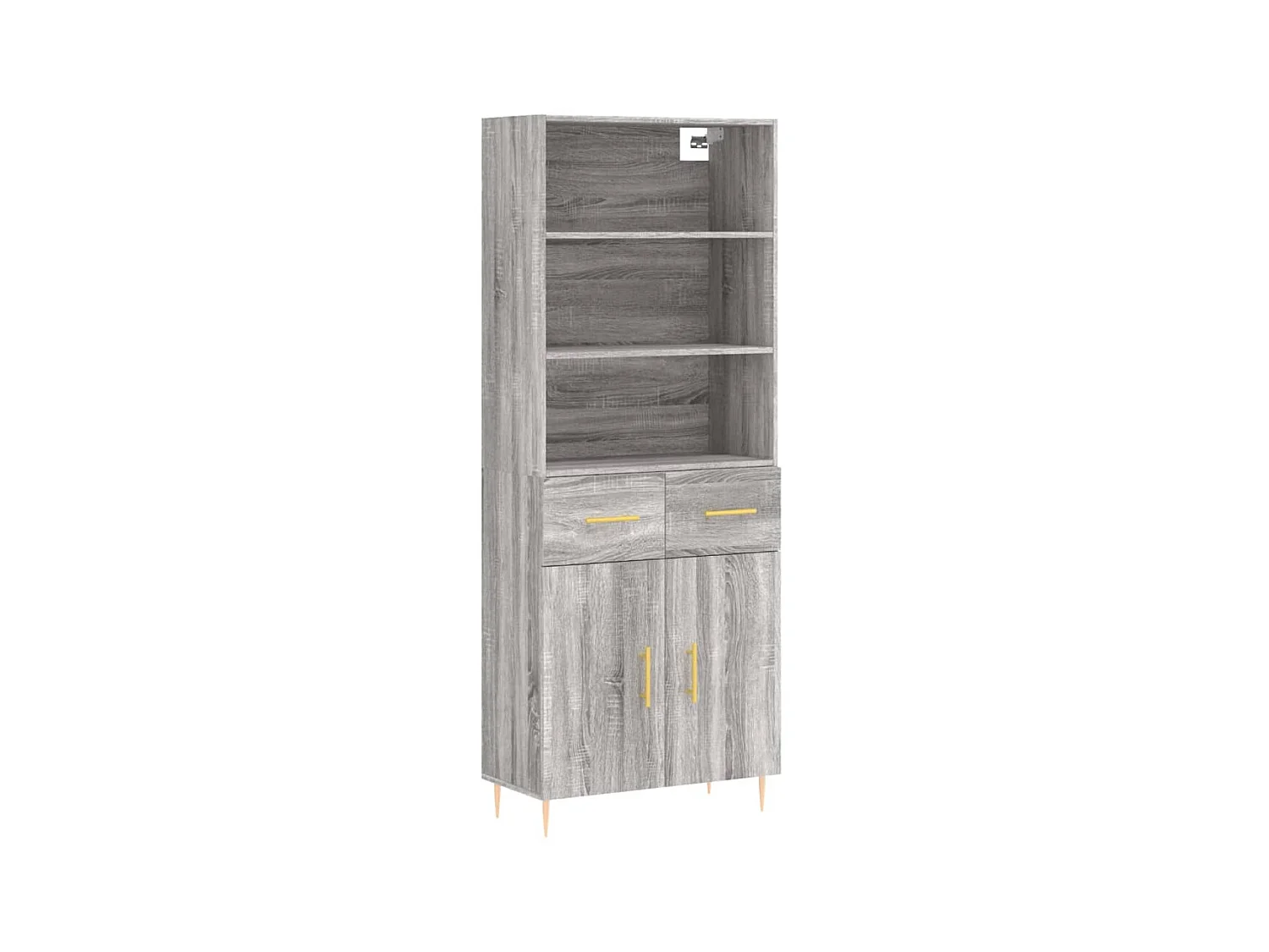 Buffet haut Sonoma gris 69,5x34x180 cm Bois d'ingénierie QWE91005