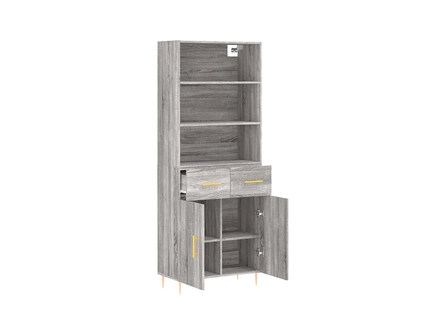 Buffet haut Sonoma gris 69,5x34x180 cm Bois d'ingénierie QWE91005