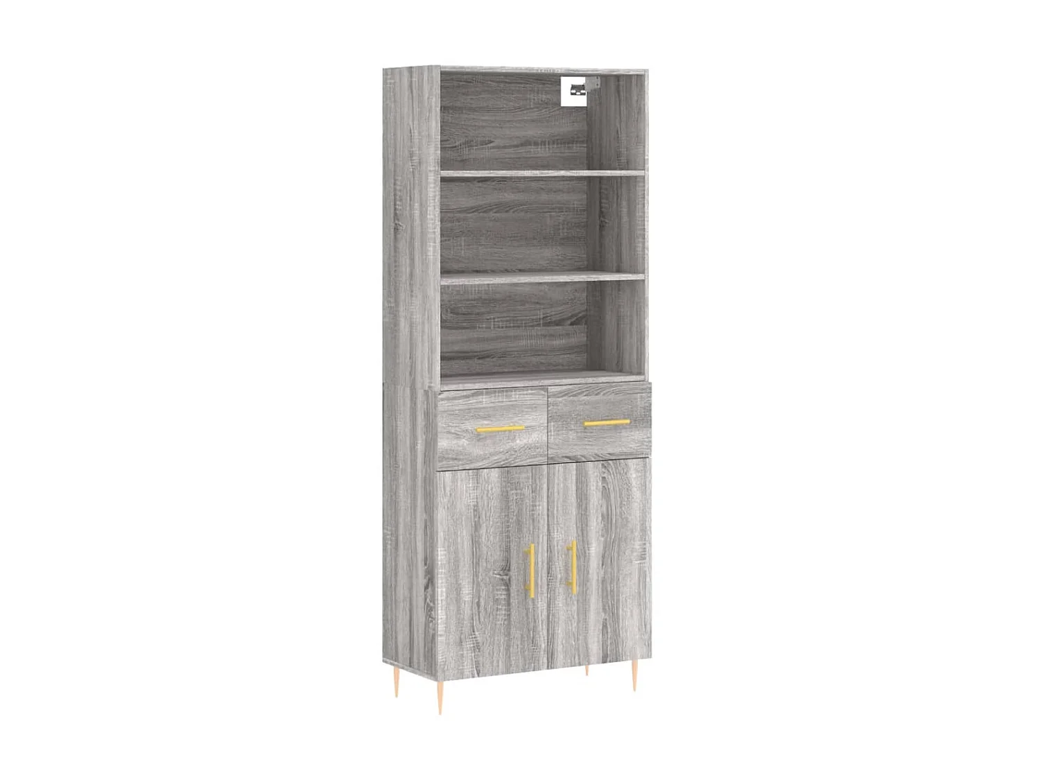 Buffet haut Sonoma gris 69,5x34x180 cm Bois d'ingénierie QWE91005