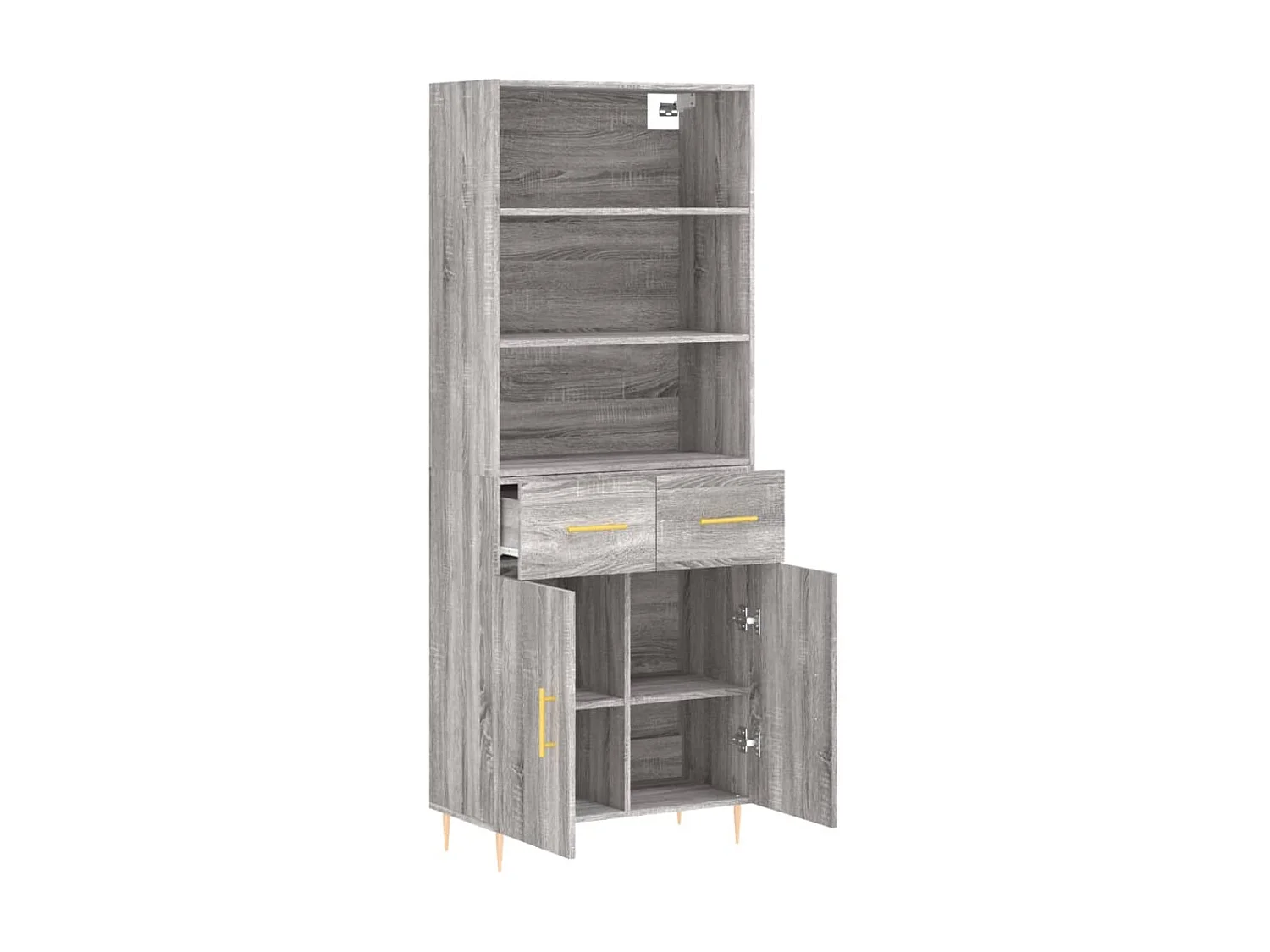 Buffet haut Sonoma gris 69,5x34x180 cm Bois d'ingénierie QWE91005
