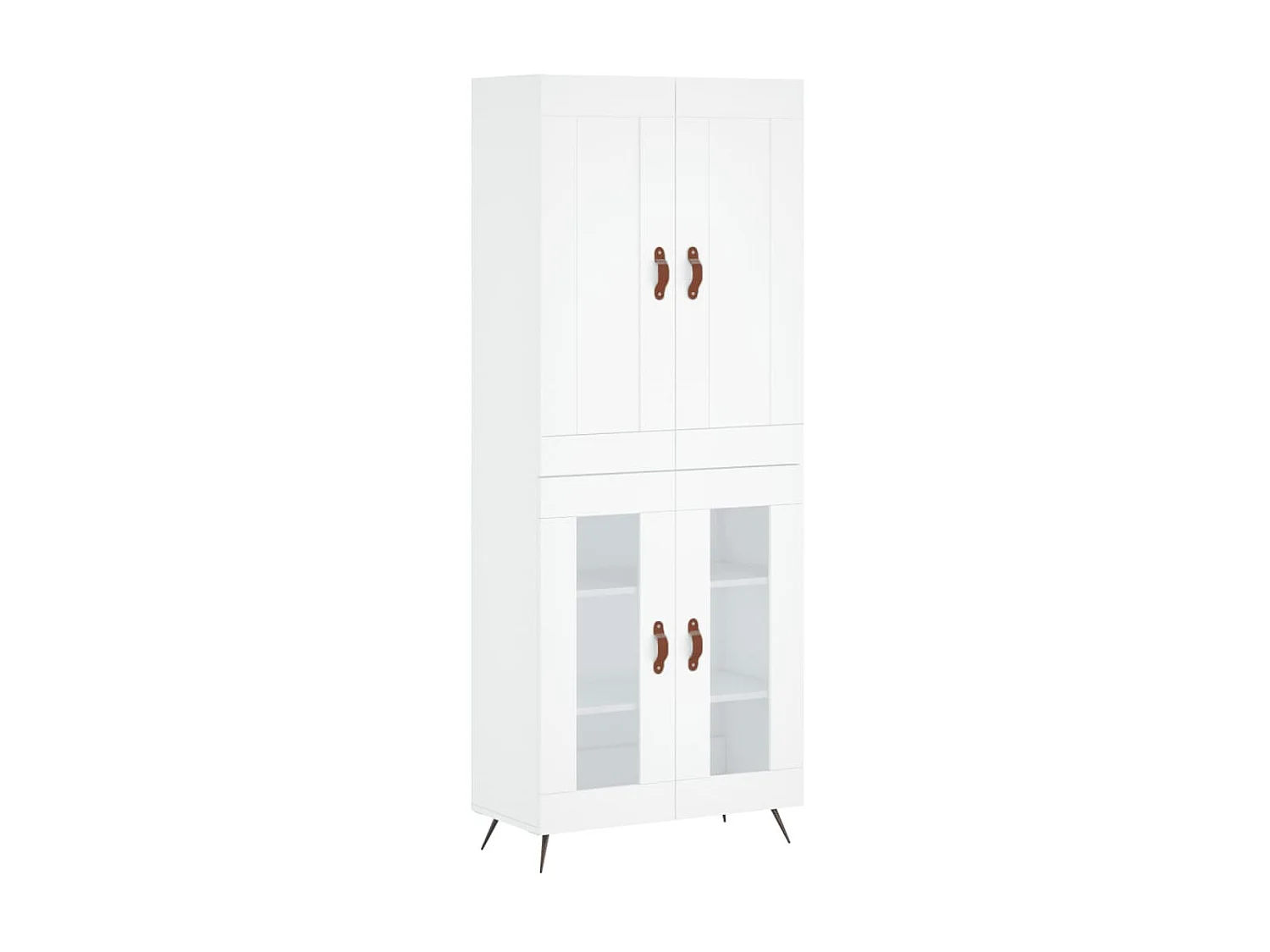 Aparador alto 69,5x34x180 cm derivados de madeira branco PT745308