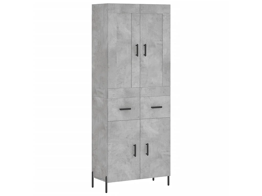 Highboard,Kommode Betongrau 69,5x34x180 cm Holzwerkstoff -gkd900429