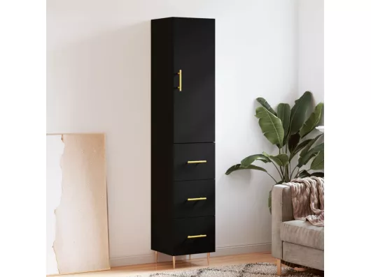 Kauf Unique Highboard,Kommode Schwarz 34,5x34x180 cm Holzwerkstoff -gkd317453