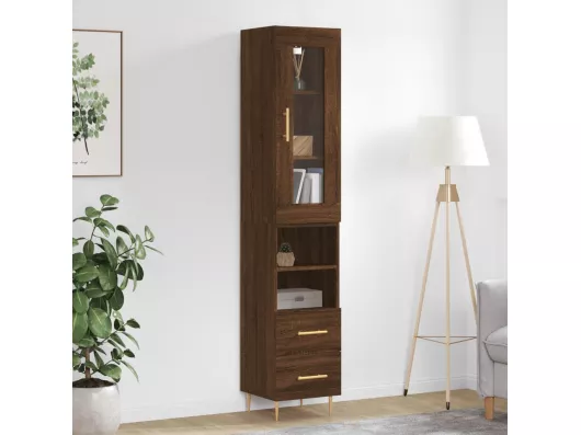 Kauf Unique Highboard,Kommode Braun Eichen-Optik 34,5x34x180 cm Holzwerkstoff -gkd332783