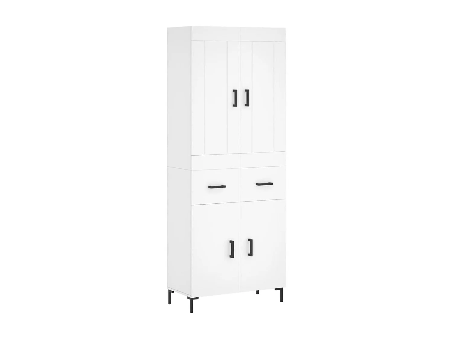 Aparador alto madera contrachapada blanco 69,5x34x180 cm ES77891