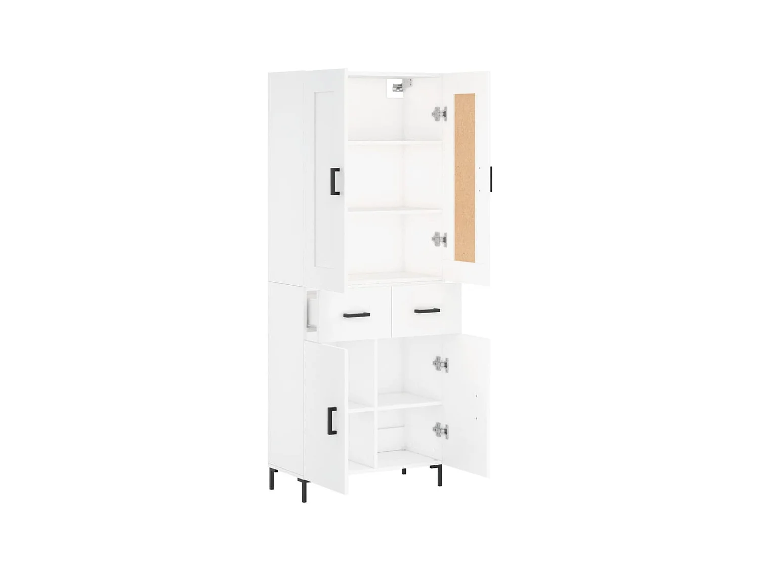 Aparador alto madera contrachapada blanco 69,5x34x180 cm ES77891